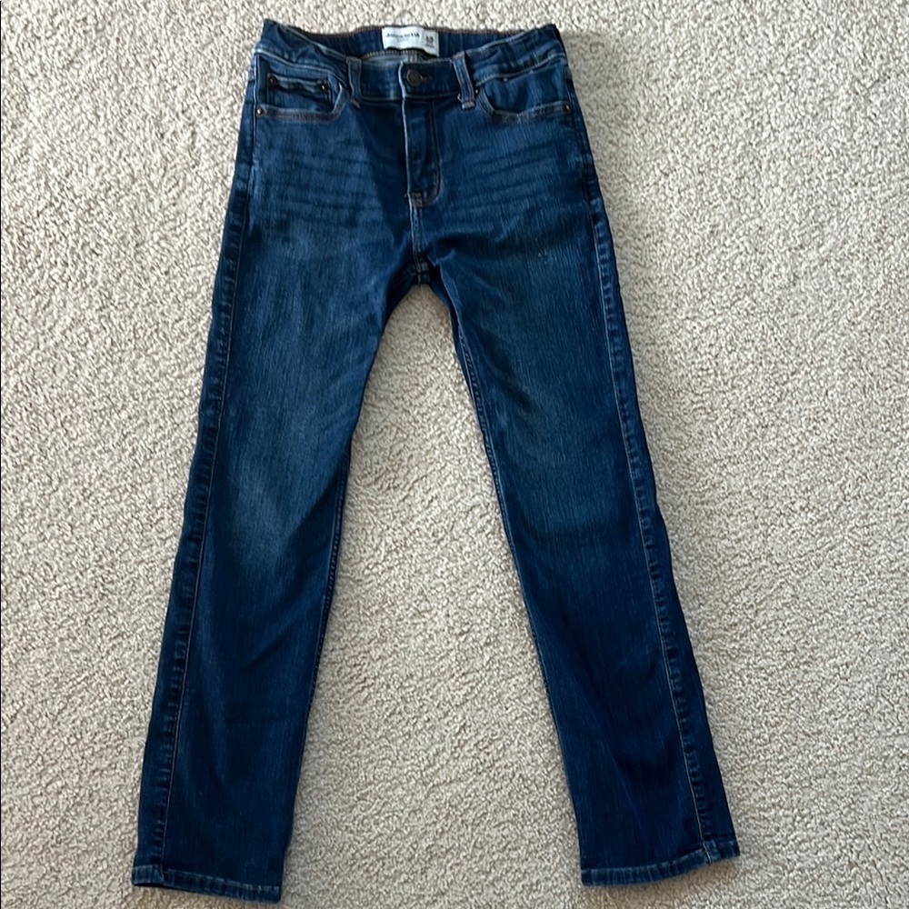 Abercrombie kids straight long Classic Blue Denim Jeans size 9/10